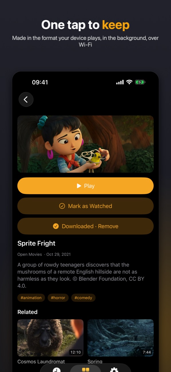 Keeping a video on the device, on iPhone